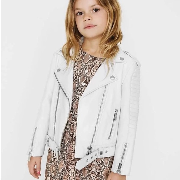 ANINE BING MINI CASSIDY WHITE REAL LEATHER JACKET - Picture 5 of 5